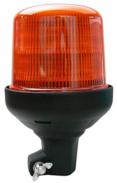 HELLA H27112031 K-LED 100 Pole Mount Beacon Warning Light, Flashing/Rotating Patterns, Waterproof, 12/24V, Amber