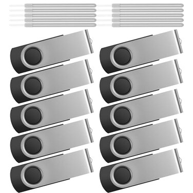 Kepmem 4GB USB Flash Drive Bulk 10 Pack 4 GB Thumb Drives Swivel