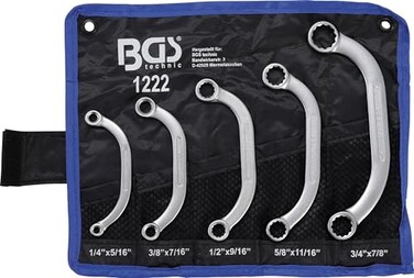 BGS 1222 Obstruction Ring Spanner Set, Silver/Black, 1/4-7/8-Inch, Set of 5 Pieces