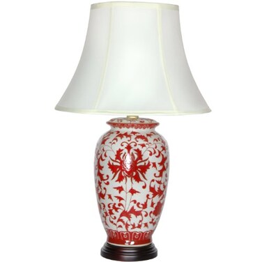 Red Lantern Classic Design Porcelain Lamp
