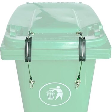 YYST Outdoor Bin Garbage Trash Can Lid Lock Strap Holder