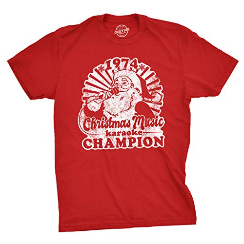 كريزي دوج Crazydog Christmas Music Karaoke Champion Funny T Shirts For Men Xl xl