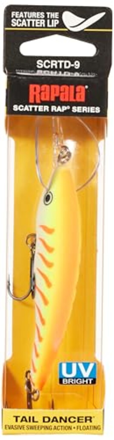Rapala Scatter Rap Tail Dancer 09 Orange Tiger UV Lure, Multi, One Size ,SCRTD09OTU