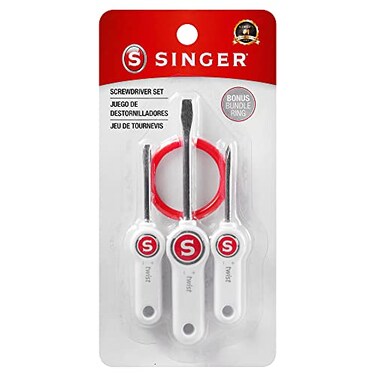 SINGER 3-Piece Screwdriver Set - Includes; 2 Flat head, 1 Phillips head