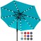 ABCCANOPY Solar Led Patio Umbrella with 32 Lights 9FT,Turquoise
