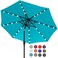 ABCCANOPY Solar Led Patio Umbrella with 32 Lights 9FT,Turquoise