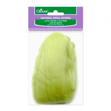 Clover Natural Wool Roving .3oz - Lime Green