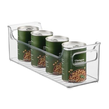 iDesign Stackable Plastic Pantry Bin with Handles, Clear
