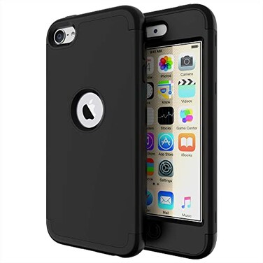 ULAK Compatible with iPod Touch 7/6/5 Case, Black