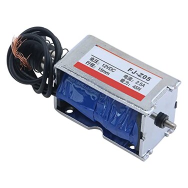 Antrader JF-Z05 DC 12V 2.5A Solenoid Electromagnet 45N 15mm Push Open Frame