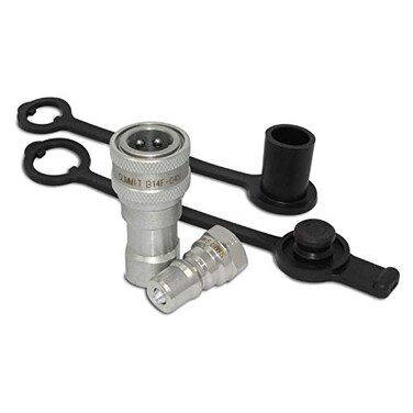 Summit Hydraulics 1/4" NPT ISO 7241-B Quick Disconnect Hydraulic Coupling/Coupler Set w/Dust Caps
