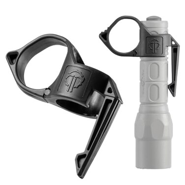 Thyrm Switchback Large 2.0 Flashlight Ring, Pocket Clip for 1 Light, Black