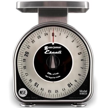 San Jamar Escali Mechanical Dial Scale 25 Lb X 2 Oz