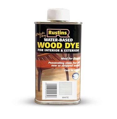 Rustins Quick Dry Water-Based Wood Dye White 250ml8.5 Fl. Oz.