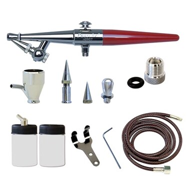 Paasche Airbrush H-Set Single Action Siphon Feed Airbrush Set , Red