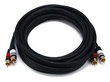 Monoprice PREMIUM 2 RCA Plug/2 RCA Plug M/M 22AWG Cable - 15ft