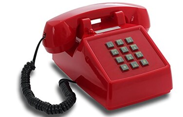 Opis Technology PushMeFon Cable Push Button Landline Phone, Red