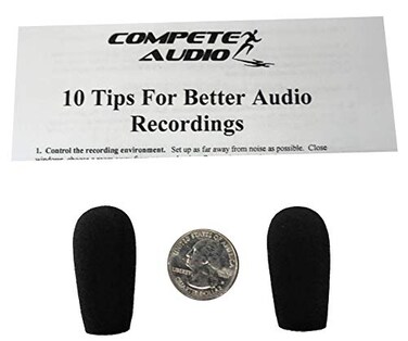 Compete Audio BS30 foam replacement microphone windscreens ,microphone covers,2-packfor use with Bose Aviation, BlueParrott trucker headsets