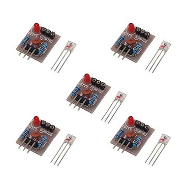 Ximimark 5Pcs Laser Sensor Module Non-Modulator Tube Laser Receiver Detection Module Relay Switch 5V for Arduino