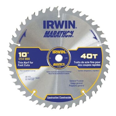 IRWIN Tools MARATHON Carbide Table/Miter Circular Blade, 10-Inch, 40T ,14070