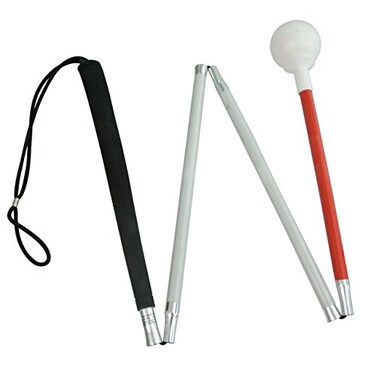 Reizen 4-Section Alum Folding Cane with Rolling Tip 44-in