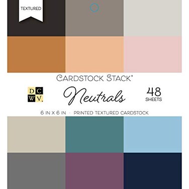 DCWV Neutrual Cardstock-Printed Textured Stack ,6x6 inch