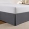 Cathay Home King Bed Skirt, 14" Drop Dust Ruffle, Gray