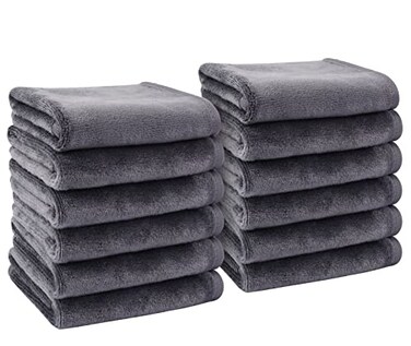KinHwa Reusable Microfiber Face Towels Makeup Remover Cloths, 12 Pack