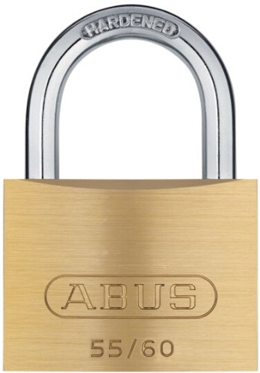 ABUS 55/60 Solid Brass Padlock with 2 Keys for School, Gym