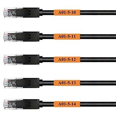 Mr-Label Self-Laminating Wrap Around Cable Labels“ Letter Sheet Laser Printer Only“ for Wire Marking Identification ,25 Sheets ,800 Labels, Orange