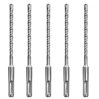 MAX-CRAFT 3/16 in.x 8 in. SDS Plus Rotary Hammer Drill Bit Set Drill Rock Concrete-5Pcs