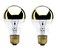 Bulbrite 60A19HG 60-Watt A19 Bulb, Half Gold, Medium Base - 2 Pack