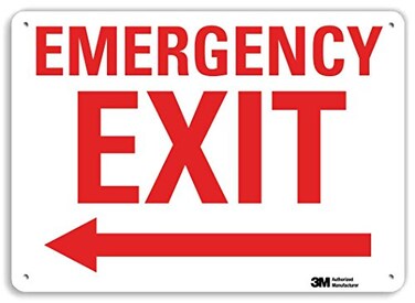 SmartSignEmergency Exit Sign with Left Arrow7" x 10" 3M Reflective Aluminum