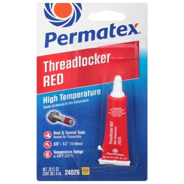 Permatex 24026 High Temperature Threadlocker Red, 6 ml