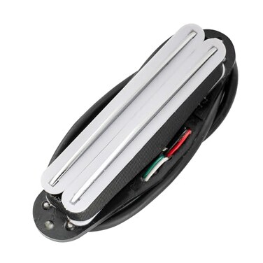 Musiclily Basic Ceramic Single Coil Sized Humbucker White with Chrome Rails
