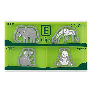Midori Clip Etched Clips Zoo Pattern 43360006
