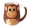123Arts Ceramic Mug,Monkey Relief Coffee Mug Hand Draw Water Cup With Handle,15oz