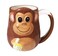 123Arts Ceramic Mug,Monkey Relief Coffee Mug Hand Draw Water Cup With Handle,15oz