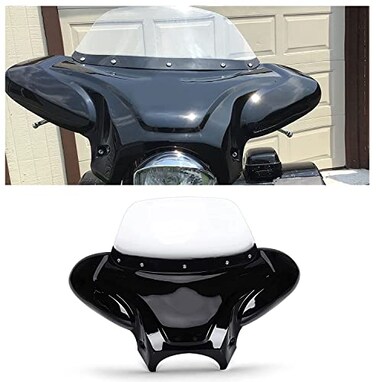 ECOTRIC Universal Motorcycle Cruiser Front Outer Fairing Batwing w/Clear
