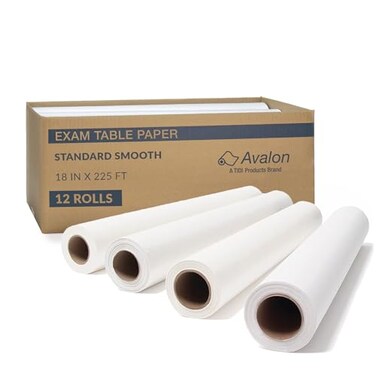 TIDI 513 Avalon Exam Table Paper, Smooth, 18 in x 225 ft, 12 Count