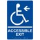 ComplianceSigns Accessible Exit ,Braille = Accessible ExitADA-Compliant Braille Sign, 9x6 in. Blue Acrylic for Enter/Exit, American Made Safety Signs for the Workplace
