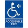ComplianceSigns Accessible Exit ,Braille = Accessible ExitADA-Compliant Braille Sign, 9x6 in. Blue Acrylic for Enter/Exit, American Made Safety Signs for the Workplace