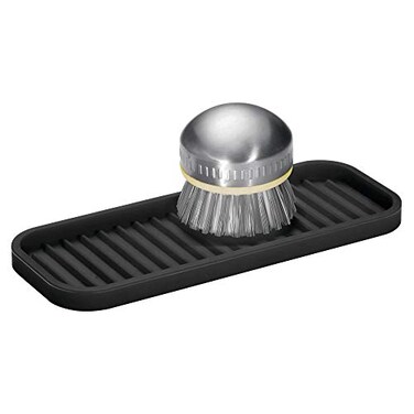 iDesign Silicone Kitchen Sink Tray, Black