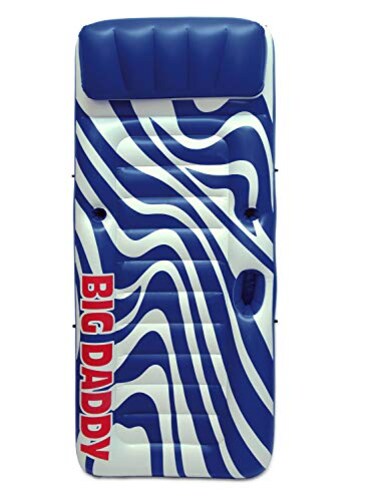 Poolmaster Big Daddy Oversized Pool Float Mattress for Adults, Extra Large Inflatable Pool Raft Lounger with Pillow, Cup Holder and Rope, Spacious Lake River Beach Float