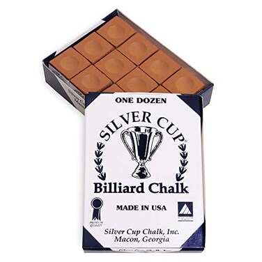 SILVER CUP Billiard CHALK - ONE DOZEN ,Copper