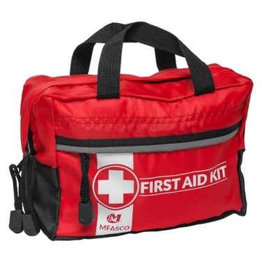 MFASCO Red Nylon First Aid BagSturdy Canvas HandlesZippered