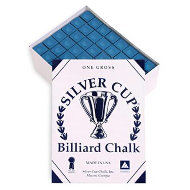 Silver Cup Pool cue Billiard Premium Chalk - ONE Gross - 144 PCS - Blue