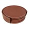 Dacasso Rustic Brown Leather 4-Round Coaster Set