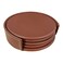 Dacasso Rustic Brown Leather 4-Round Coaster Set