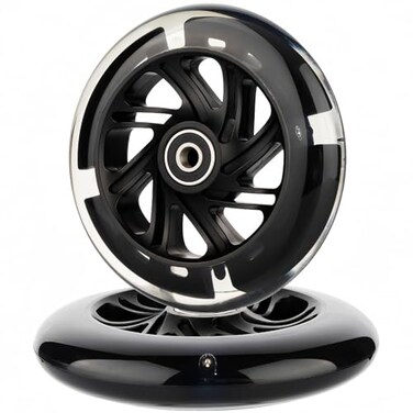 AOWISH 120mm Light Up Scooter Wheels, Scooter Front Wheels, 2-Pack ,Black